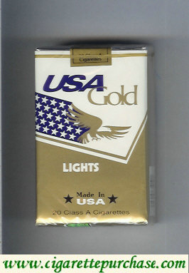 USA Gold Lights cigarettes soft box